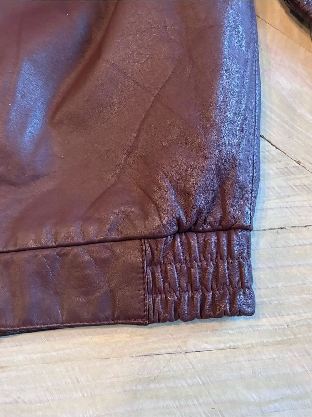 Fidelity Men's Burgundy Leather Bomber Jacket